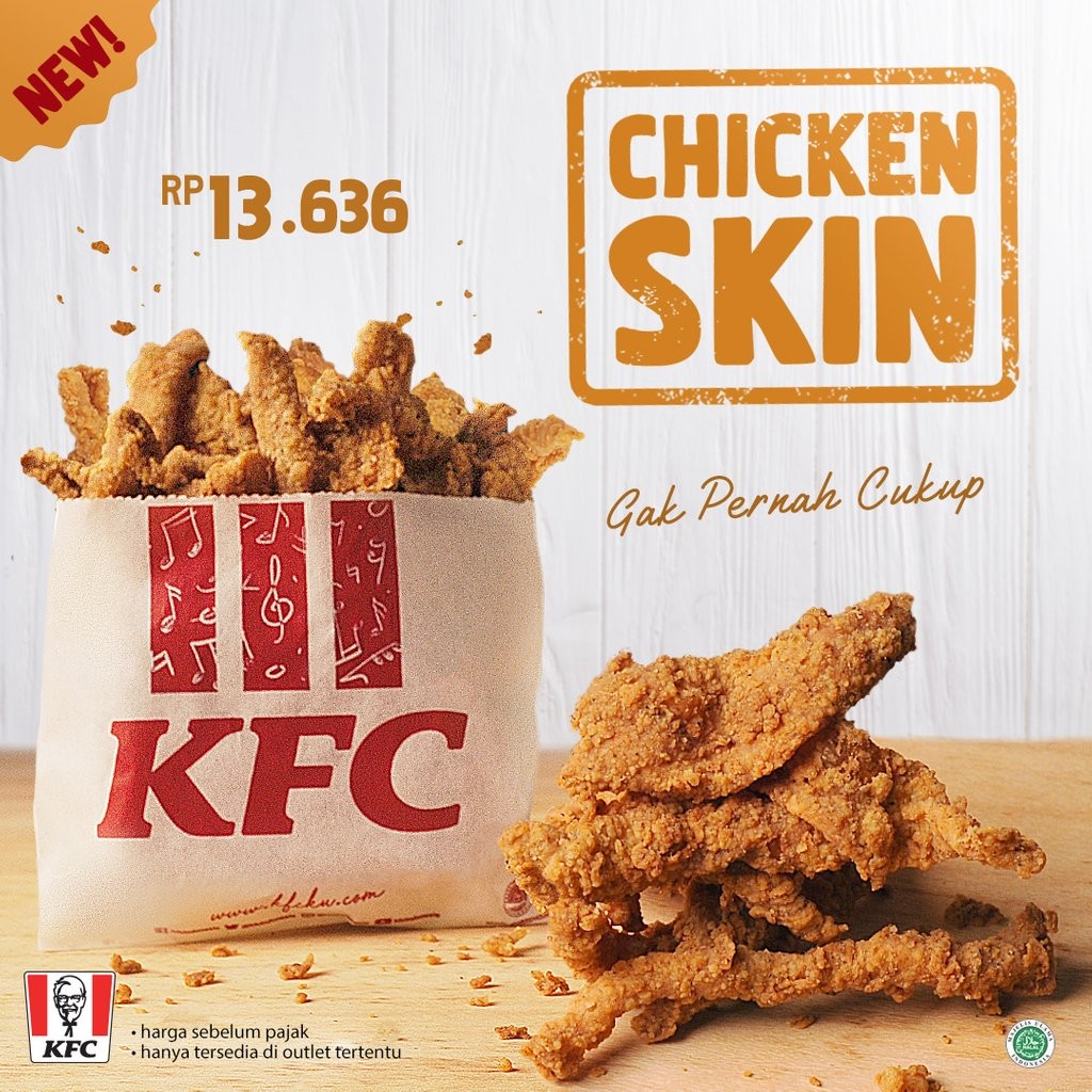 ▲印尼肯德基推出“炸鸡皮“。（图／翻摄自“KFC Jagonya Ayam!“）